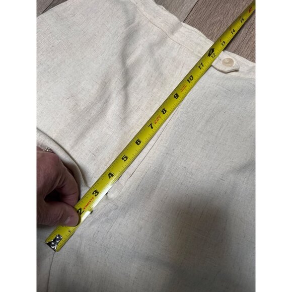 Sag Harbor Stretch Womens Flat Front Pants Size 14 Beige Linen-Blend Relaxed Fit - Picture 4 of 7